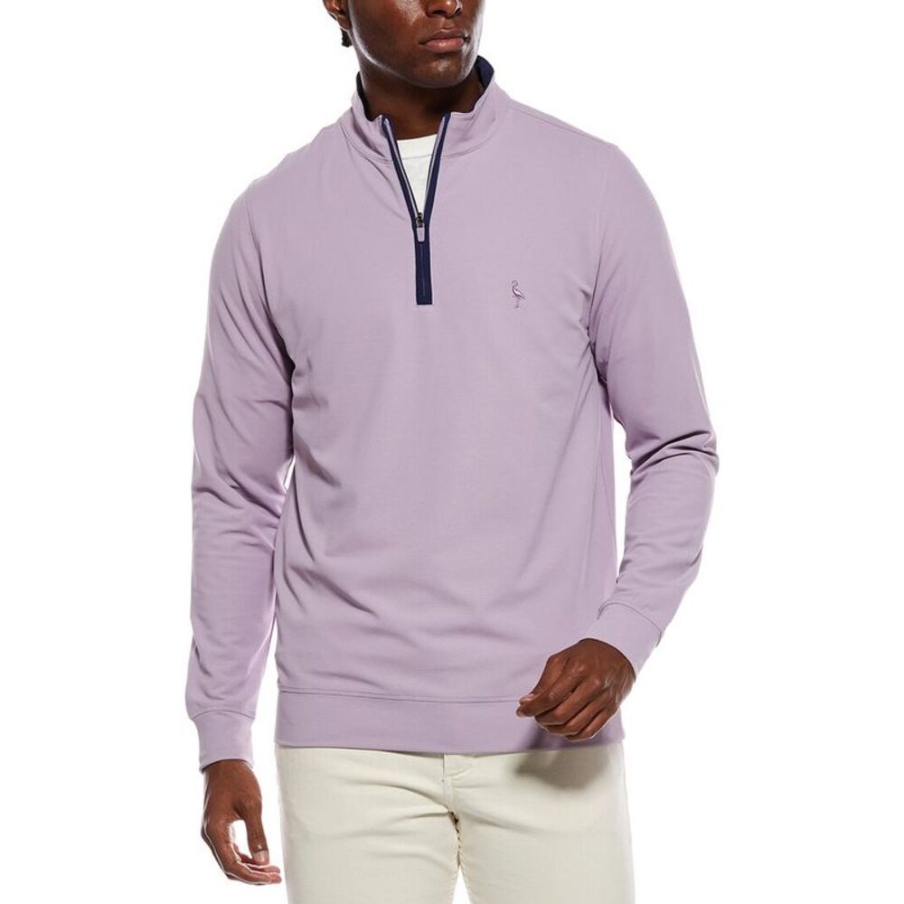 Tailorbyrd Mens  Micro Grid Textured Performance 1/4-Zip Pullover, Pink